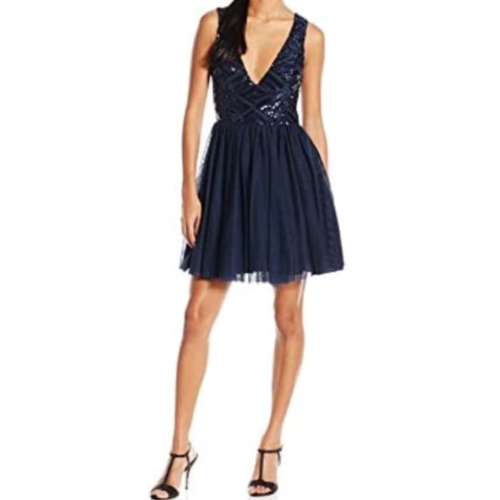 • Trixxi Navy Sequin Prom Dress •